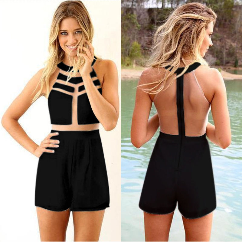 Clubwear Black Sexy Women Cocktail Party Bandage Bodycon Jumpsuit ...